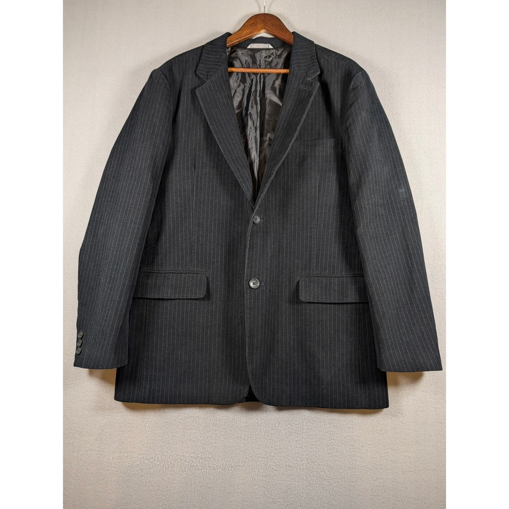 Gap Mens XL Pinstripe Blazer Charcoal Gray 2 Button Sport Coat Velveteen Fabric